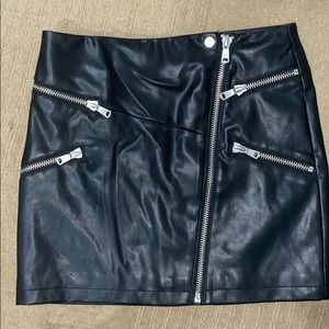 Leather Moto Skirt